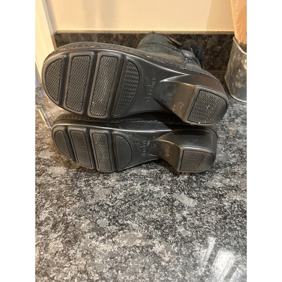 Dansko Stormy Black Leather Shearling Fleece Fur Lined Bootie EU 37 Convertible - Picture 7 of 7